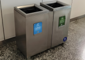 室內地鐵站兩連體不鏽鋼垃圾桶與城市文（wén）明的融合