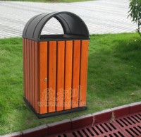 校園（yuán）鋼（gāng）木垃圾桶