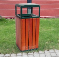 單桶鋼木垃（lā）圾桶