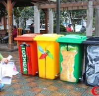 時（shí）尚91蝌蚪九色垃圾桶 扔垃圾，也可以很（hěn）時尚