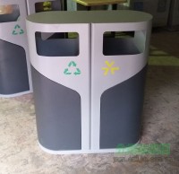 戶外現代時尚鋼製分（fèn）類垃圾桶（tǒng）
