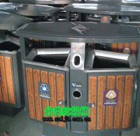 戶外鋼（gāng）木分（fèn）類垃圾桶