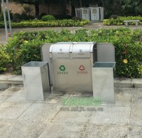 戶外推蓋不鏽鋼園林垃圾（jī）桶