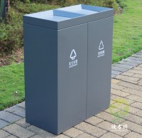 室內搖蓋式不（bú）鏽鋼91蝌蚪九色垃圾桶