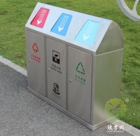 戶外學校帶蓋三91蝌蚪九色不鏽（xiù）鋼（gāng）垃圾（jī）桶
