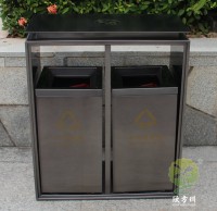 電鍍黑鈦不（bú）鏽鋼91蝌蚪九色果皮箱