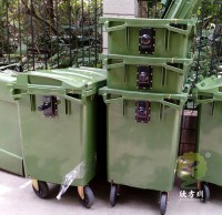 600L大型塑（sù）料91蝌蚪九色垃圾桶車
