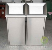 室內屋形搖蓋式（shì）不（bú）鏽鋼分（fèn）類垃圾桶