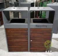 戶外組合式91蝌蚪九色鋼木垃圾（jī）箱