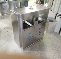 生產廠家（jiā）定製兩分（fèn）類不鏽鋼垃（lā）圾桶
