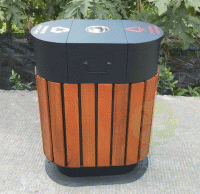 戶外定製鋼木垃圾桶果皮箱