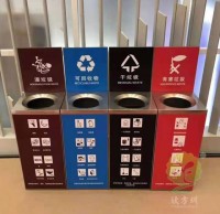 商場小號（hào）立式直投口不鏽鋼分（fèn）類垃圾桶（tǒng）