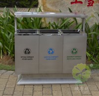 出口戶（hù）外方形不鏽鋼（gāng）91蝌蚪九色（lèi）垃圾箱