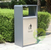 出口戶外單筒方形不鏽鋼垃圾箱