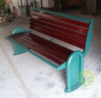 室外鑄鐵噴塑（sù）鋼木園（yuán）林椅