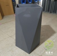 商場菱形灰色烤漆不鏽鋼花盆