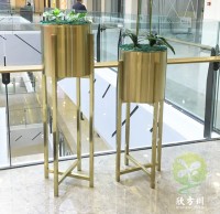 商場電鍍土豪金（jīn）不鏽鋼花架