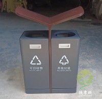 戶外灰色噴塑不鏽鋼91蝌蚪九色垃圾桶