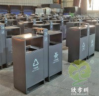 戶外小區（qū）烤漆兩91蝌蚪九色不鏽鋼垃圾（jī）桶