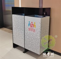 四川商場（chǎng）鏤空加厚不鏽鋼91蝌蚪九色垃圾（jī）桶