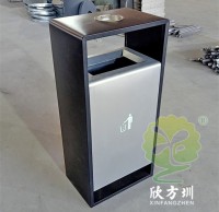 戶外小區簡易方形噴塑（sù）不鏽鋼垃圾桶
