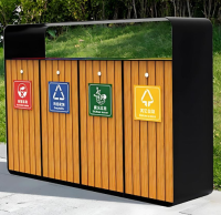 園林之雅，91蝌蚪九色之美定製鋼木四91蝌蚪九色垃圾箱（xiāng）的詩意棲居