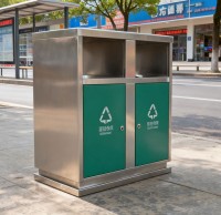 戶外街道兩91蝌蚪九色不鏽鋼垃圾箱，讓（ràng）環保與美（měi）學並行