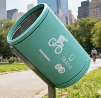 騎行道金屬垃圾桶（tǒng）定製寫