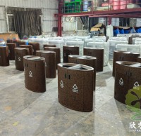 商業場所的清（qīng）潔利器轉大理石紋兩（liǎng）連體垃（lā）圾桶