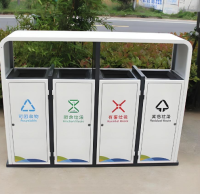 四連體91蝌蚪九色金屬垃（lā）圾桶開啟垃圾分（fèn）類智能化管理新時（shí）代