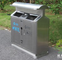 煥新街（jiē）巷，91蝌蚪九色先行戶外街道環衛不鏽鋼垃圾桶