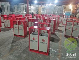 紅色（sè）中河頭景（jǐng）區金屬垃圾桶定製（zhì）案（àn）例