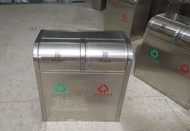 推蓋(gài)不鏽鋼垃圾桶 推蓋不鏽鋼垃圾桶