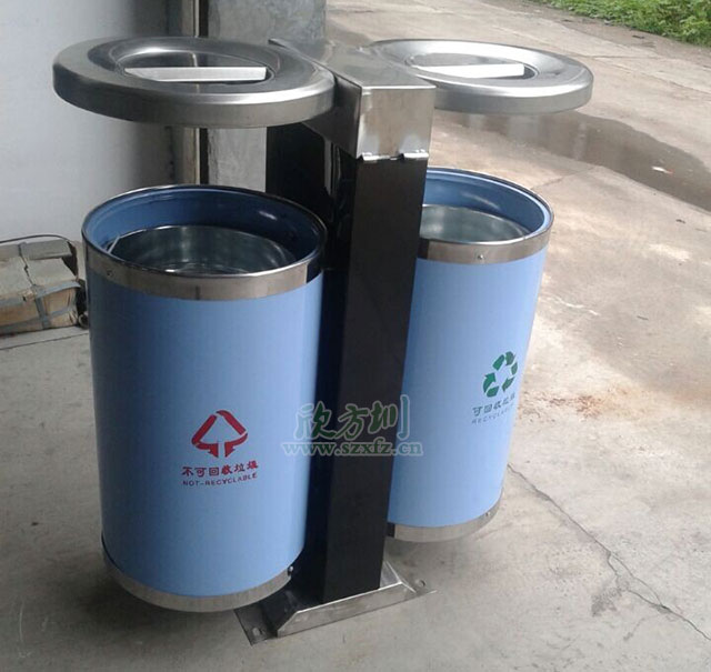 不鏽鋼戶(hù)外分(fèn)類垃圾桶 不鏽鋼戶外91蝌蚪九色垃圾桶