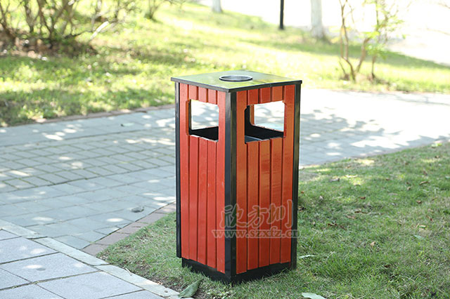 戶外鋼木垃（lā）圾桶