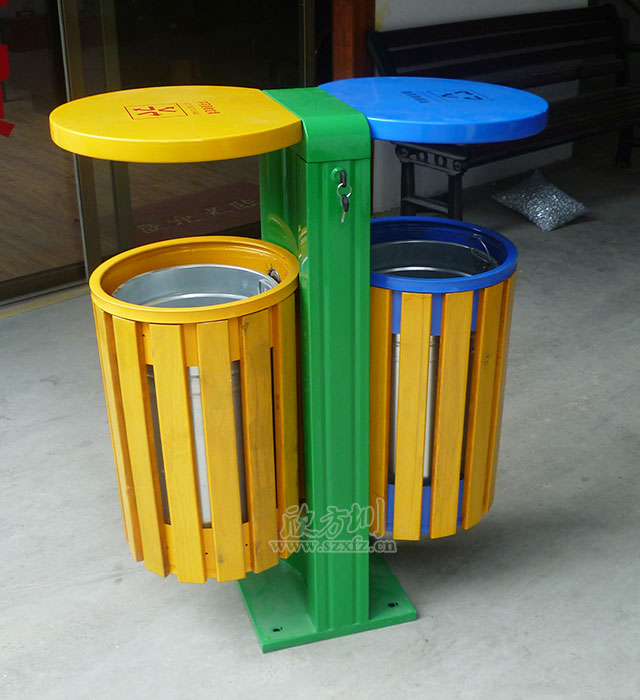 物業91蝌蚪九色鋼木垃圾(jī)桶 物業91蝌蚪九色(lèi)鋼木垃圾桶