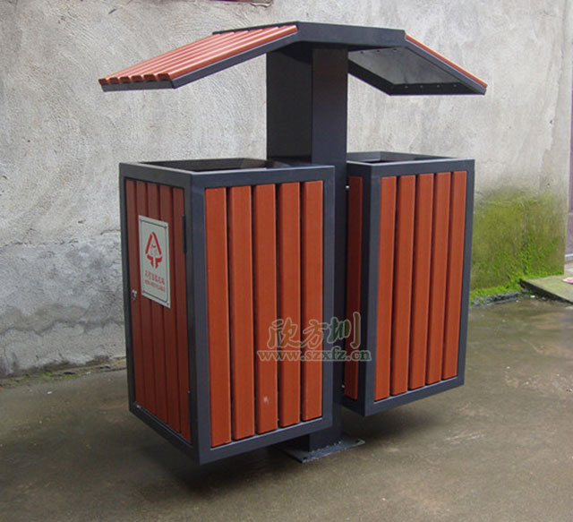 古典鋼木(mù)垃圾桶 古典鋼木垃圾桶